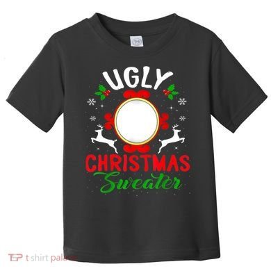 Funny Ugly Christmas Sweater With Mirror Toddler T-Shirt