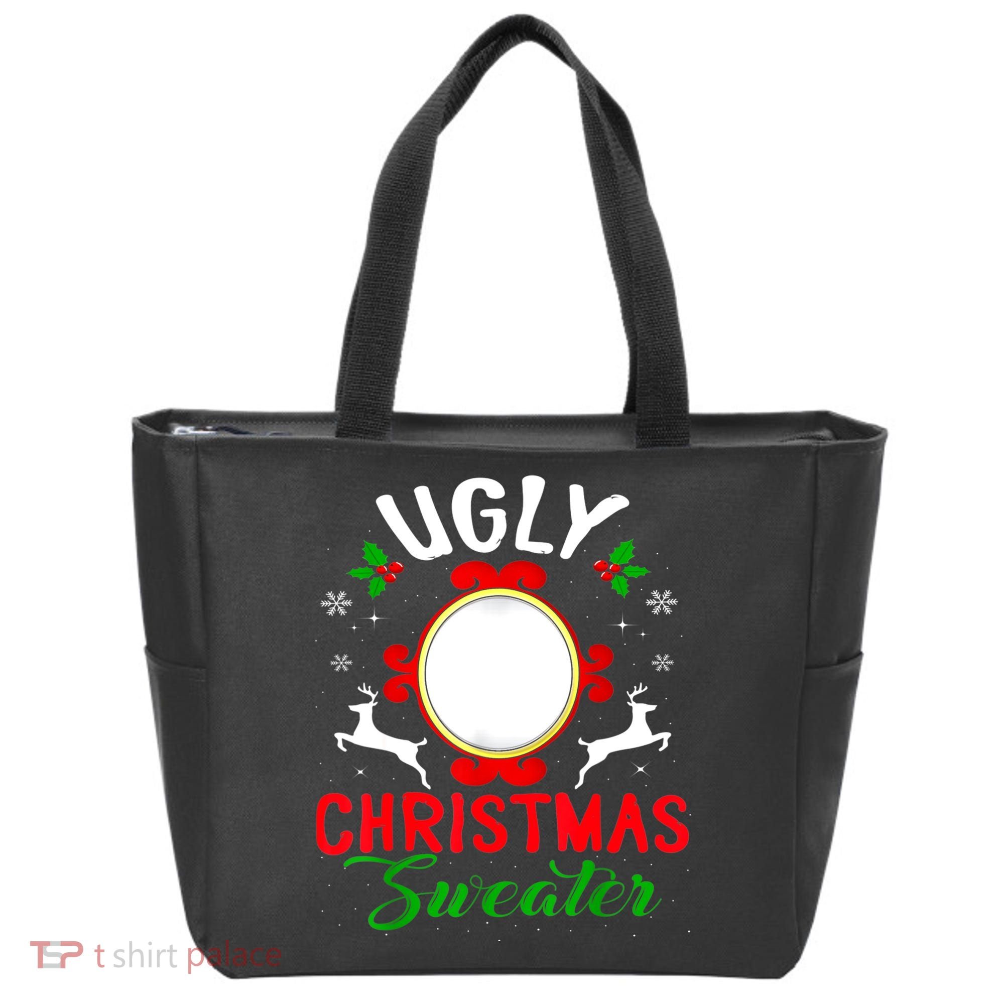 Funny Ugly Christmas Sweater With Mirror Tote Bag