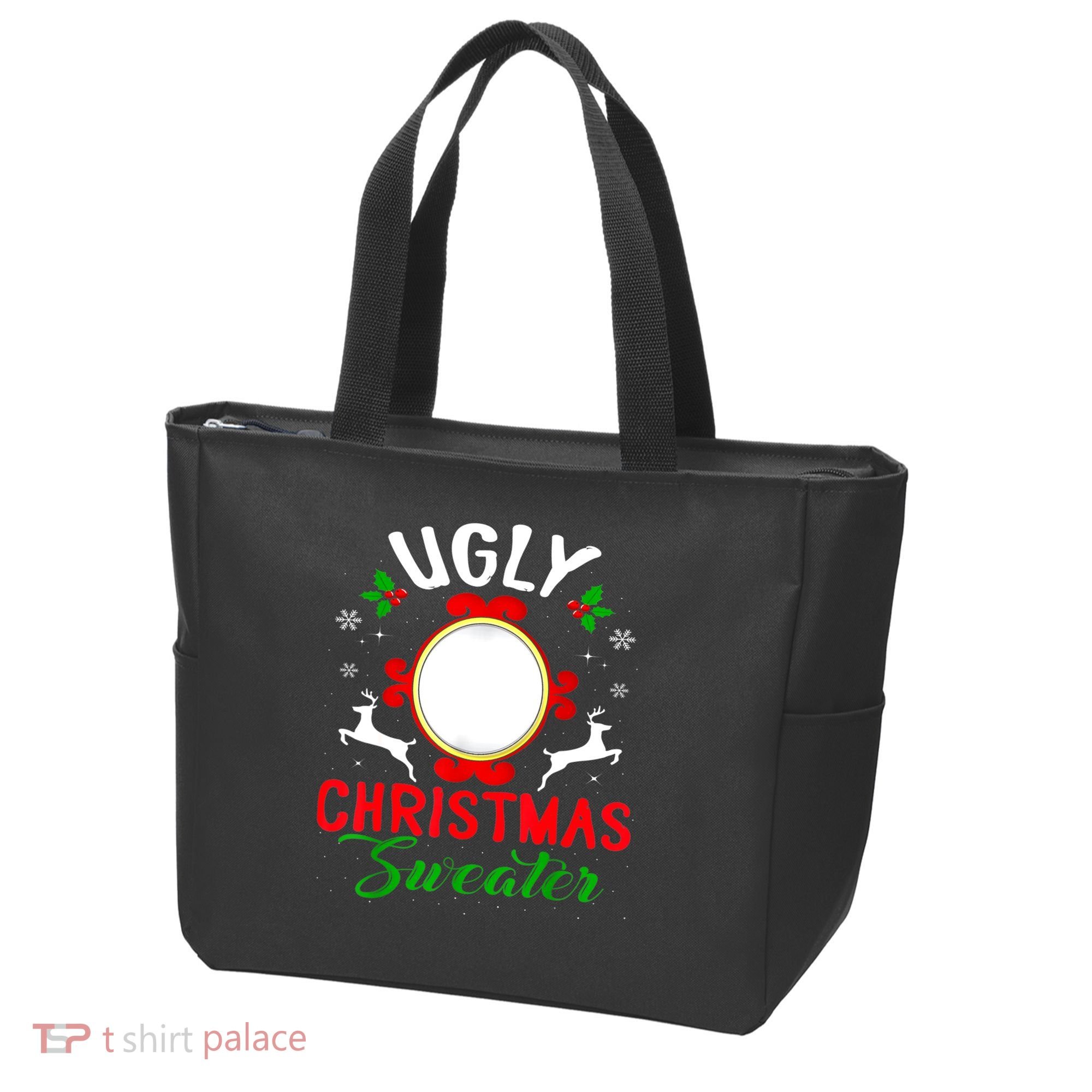 Funny Ugly Christmas Sweater With Mirror Tote Bag