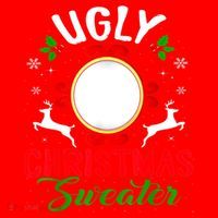 Funny Ugly Christmas Sweater With Mirror Santa Hat thumb 1
