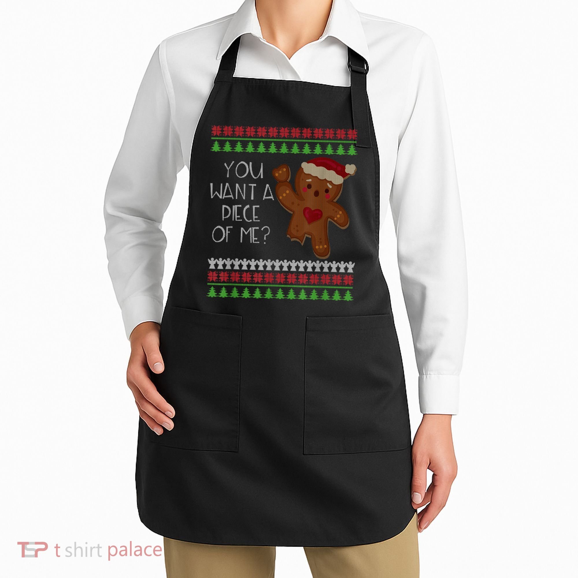 Funny Ugly Christmas Gingerbread Man You Want A Piece Of Me Apron