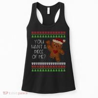 Funny Ugly Christmas Gingerbread Man You Want A Piece Of Me Women's Tank Top thumb 0