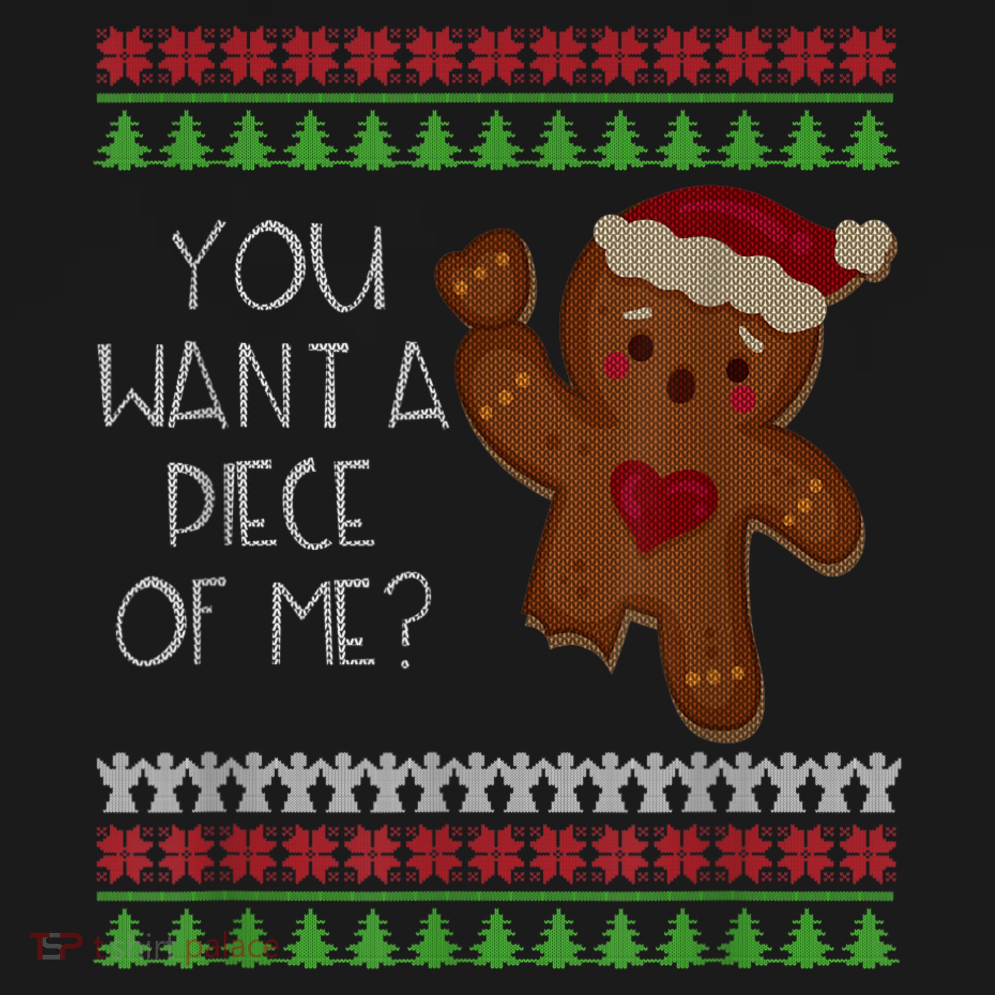 Funny Ugly Christmas Gingerbread Man You Want A Piece Of Me Women's Tank Top