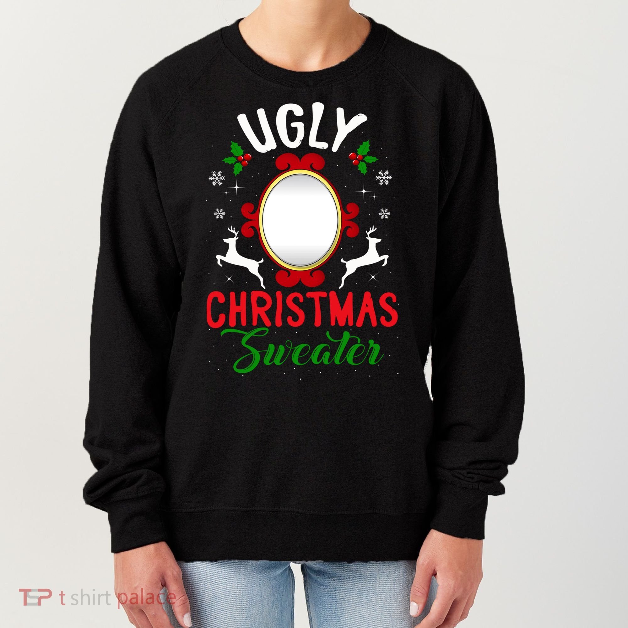 Funny Ugly Christmas Sweater With Mirror Gift Women's Sweatshirt
