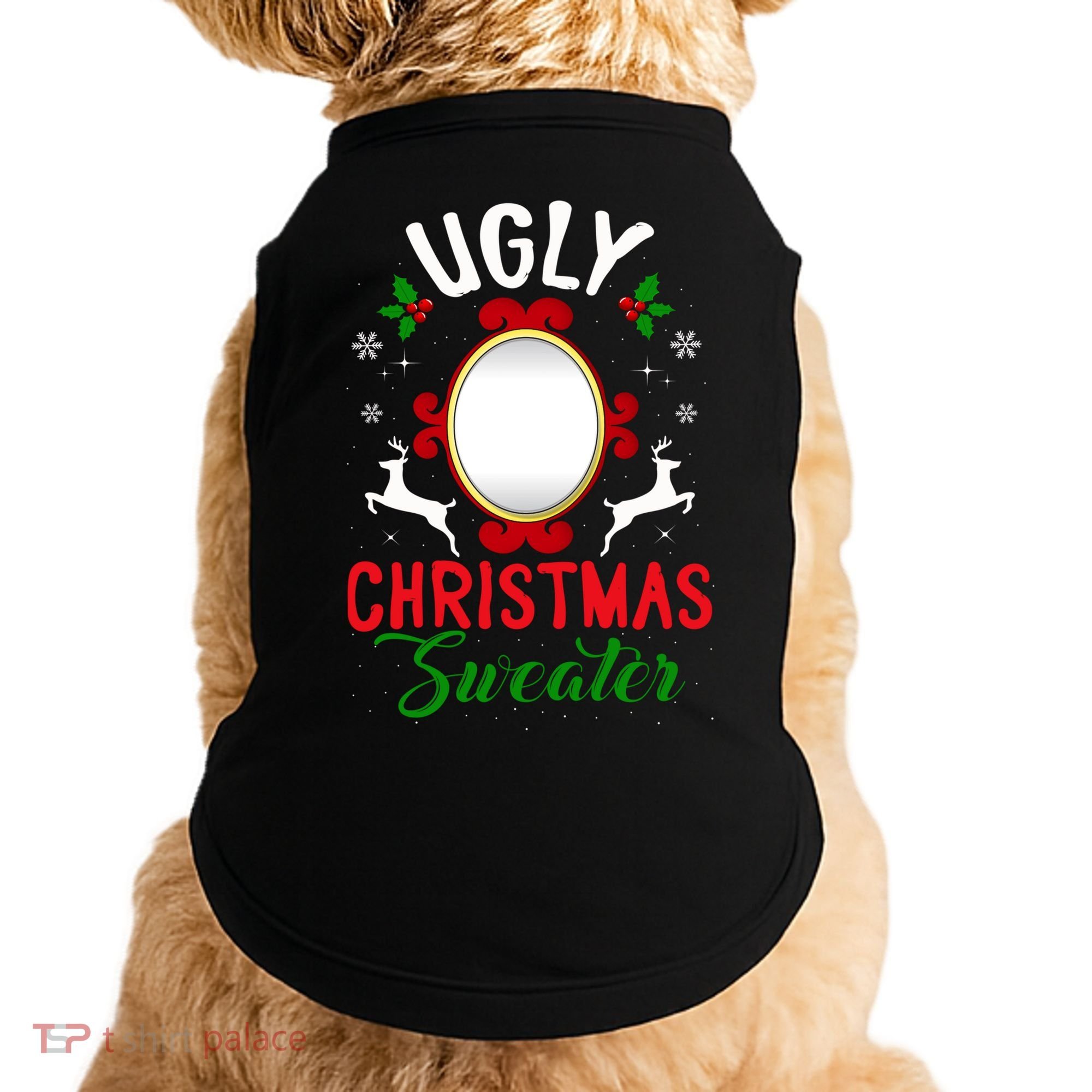 Funny Ugly Christmas Sweater With Mirror Gift Doggie Tank