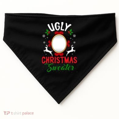 Funny Ugly Christmas Sweater With Mirror Gift USA-Made Doggie Bandana