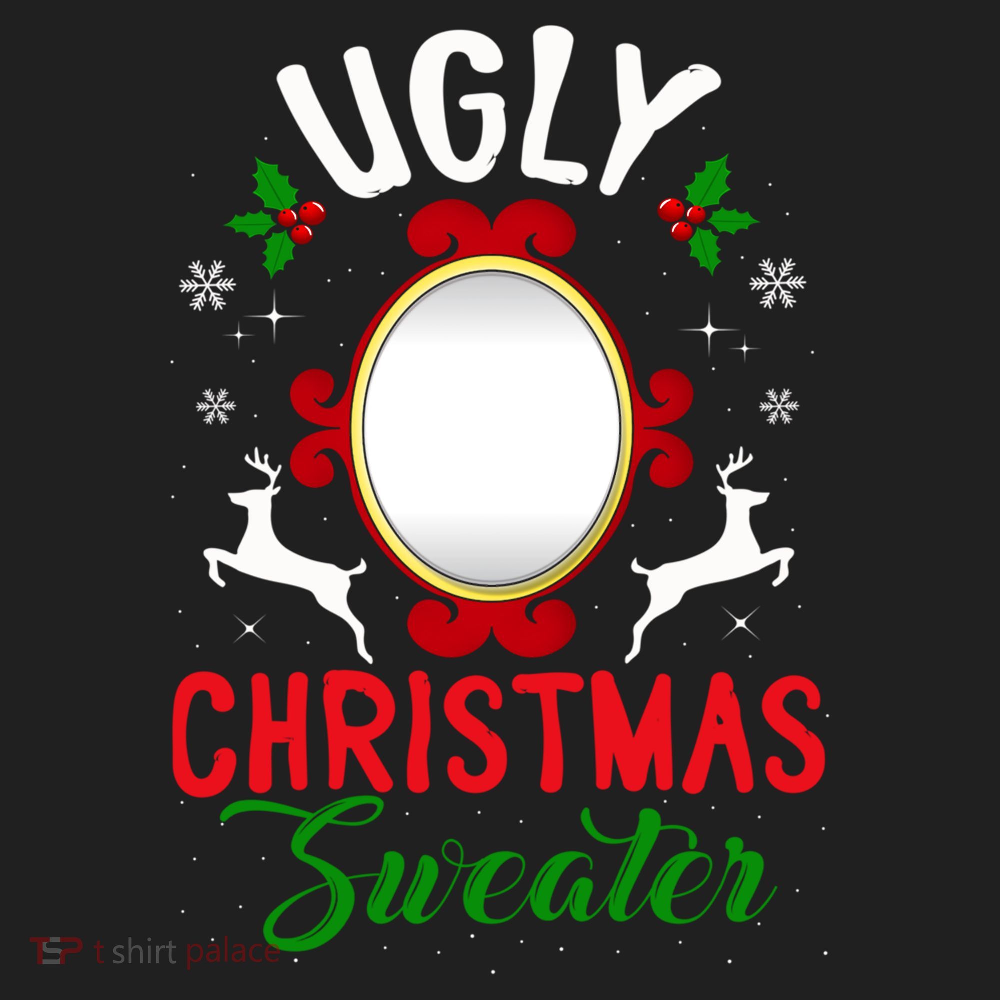 Funny Ugly Christmas Sweater With Mirror Gift Beanie