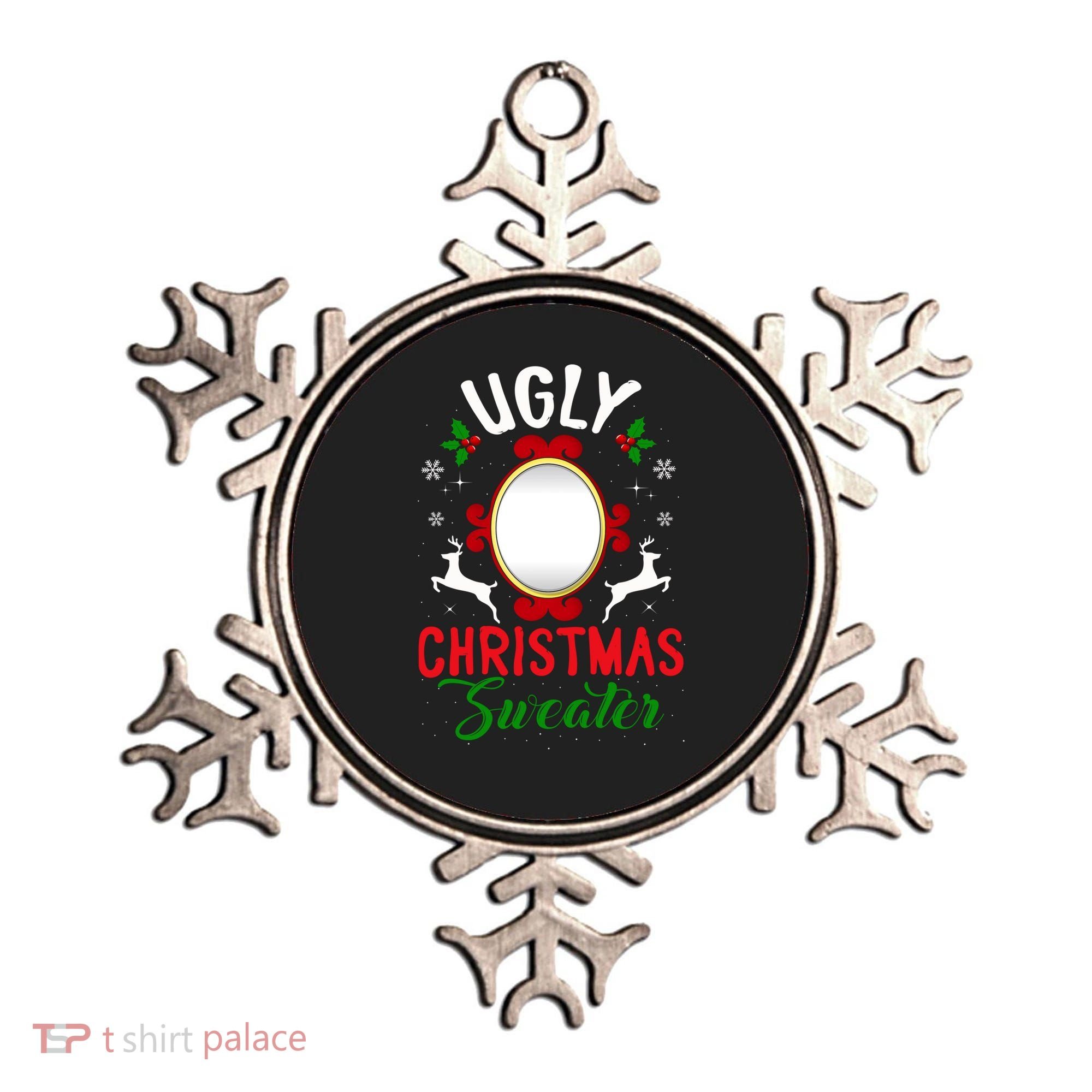 Funny Ugly Christmas Sweater With Mirror Gift Ornament