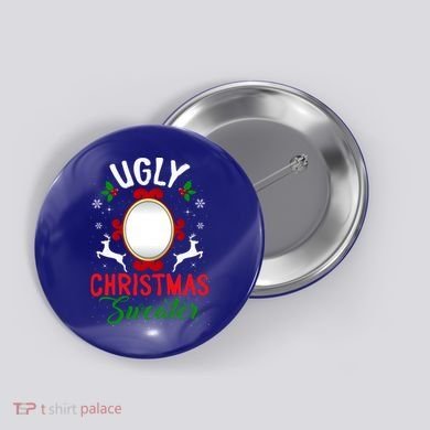 Funny Ugly Christmas Sweater With Mirror Gift Button