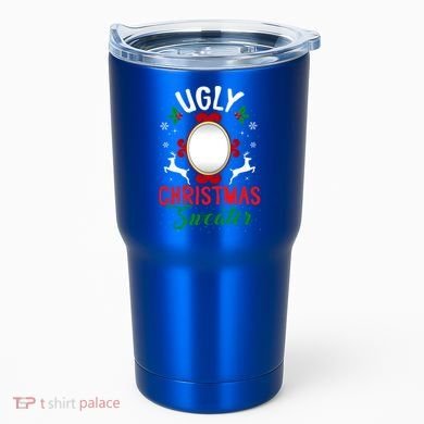Funny Ugly Christmas Sweater With Mirror Gift Tumbler