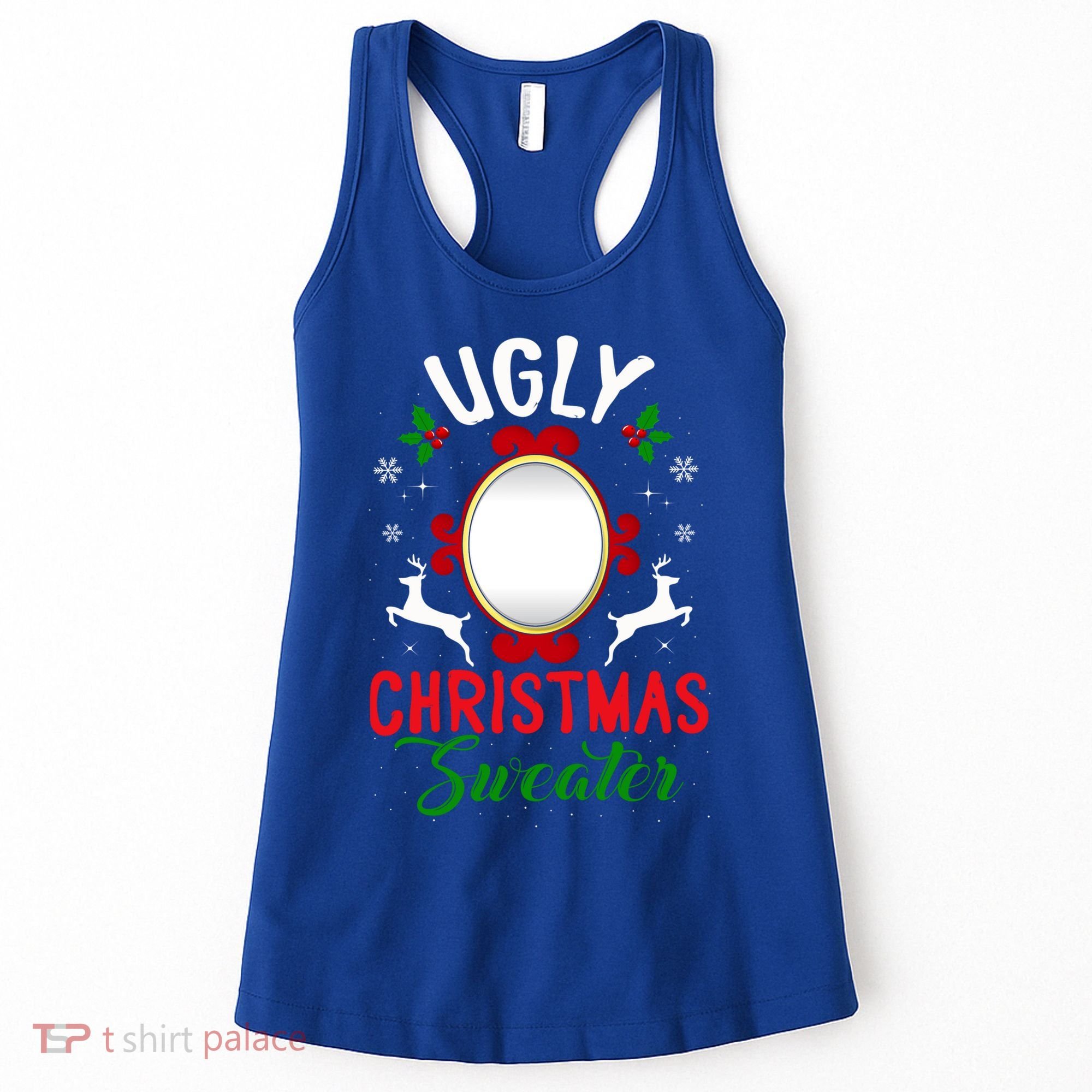 Funny Ugly Christmas Sweater With Mirror Gift Women's Tank Top