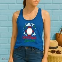 Funny Ugly Christmas Sweater With Mirror Gift Women's Tank Top thumb 2