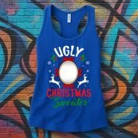 Funny Ugly Christmas Sweater With Mirror Gift Women's Tank Top thumb 3
