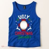 Funny Ugly Christmas Sweater With Mirror Gift Tank Top thumb 2