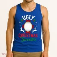 Funny Ugly Christmas Sweater With Mirror Gift Tank Top thumb 3