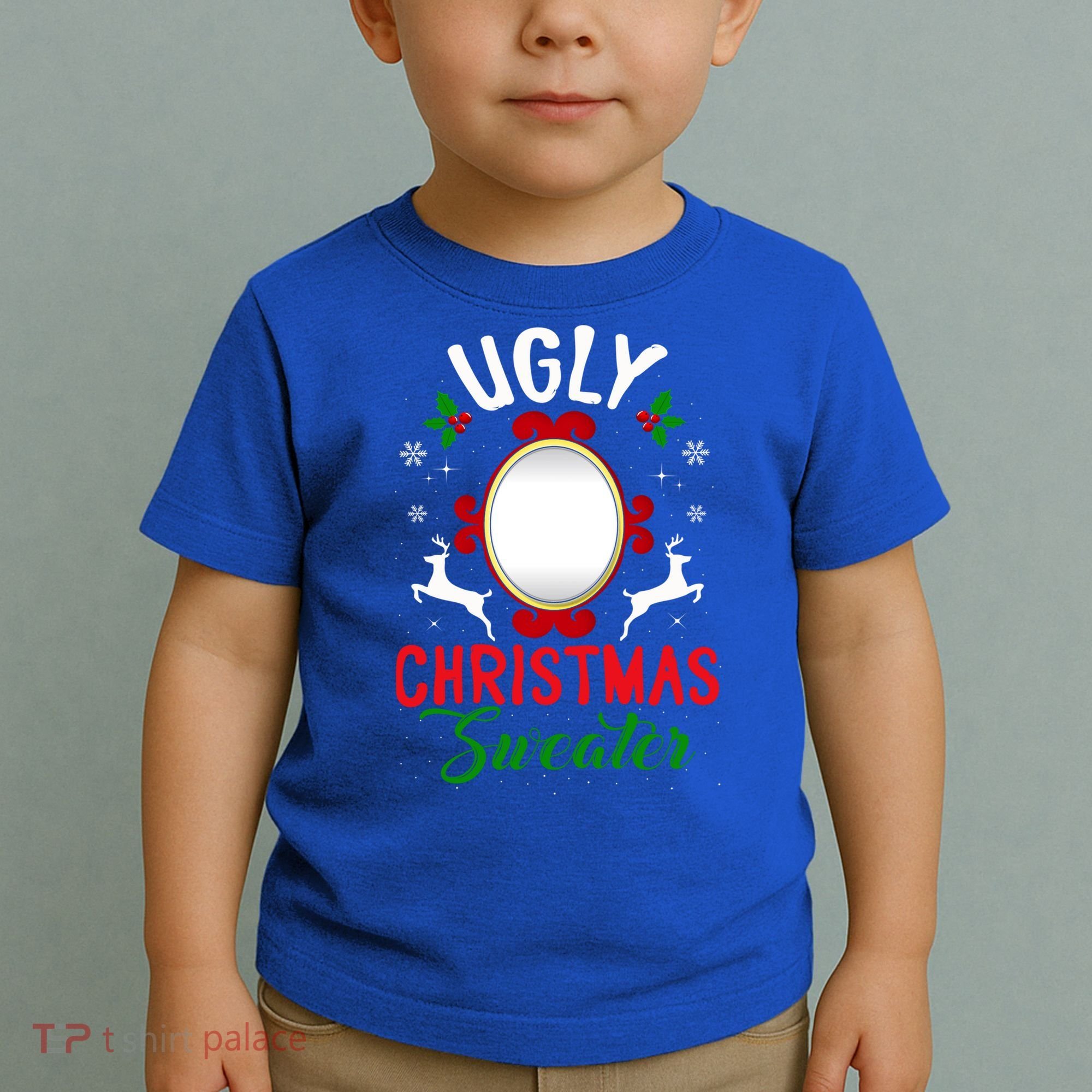 Funny Ugly Christmas Sweater With Mirror Gift Toddler T-Shirt