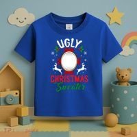 Funny Ugly Christmas Sweater With Mirror Gift Toddler T-Shirt thumb 3