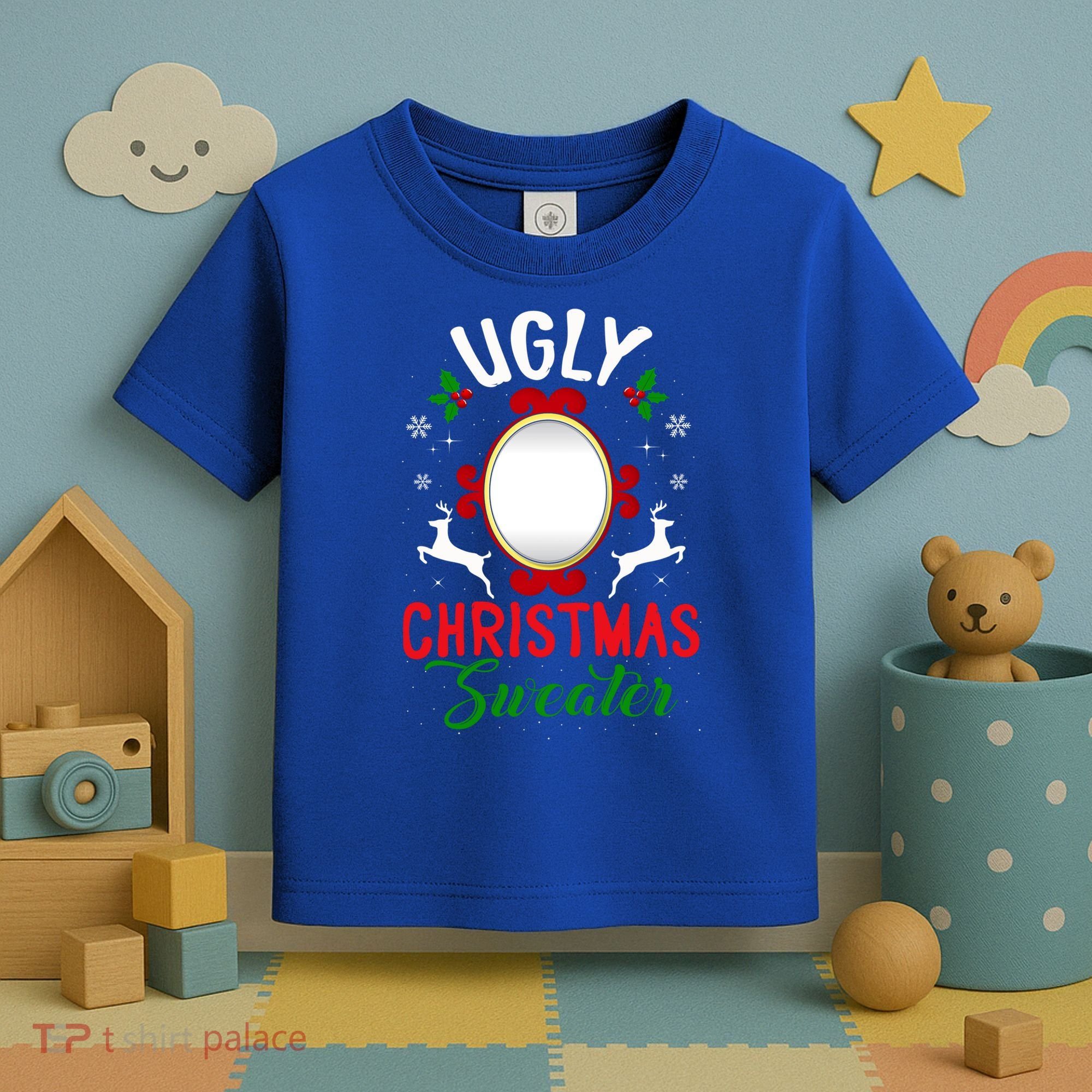 Funny Ugly Christmas Sweater With Mirror Gift Toddler T-Shirt
