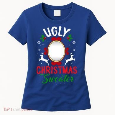Funny Ugly Christmas Sweater With Mirror Gift Women's T-Shirt