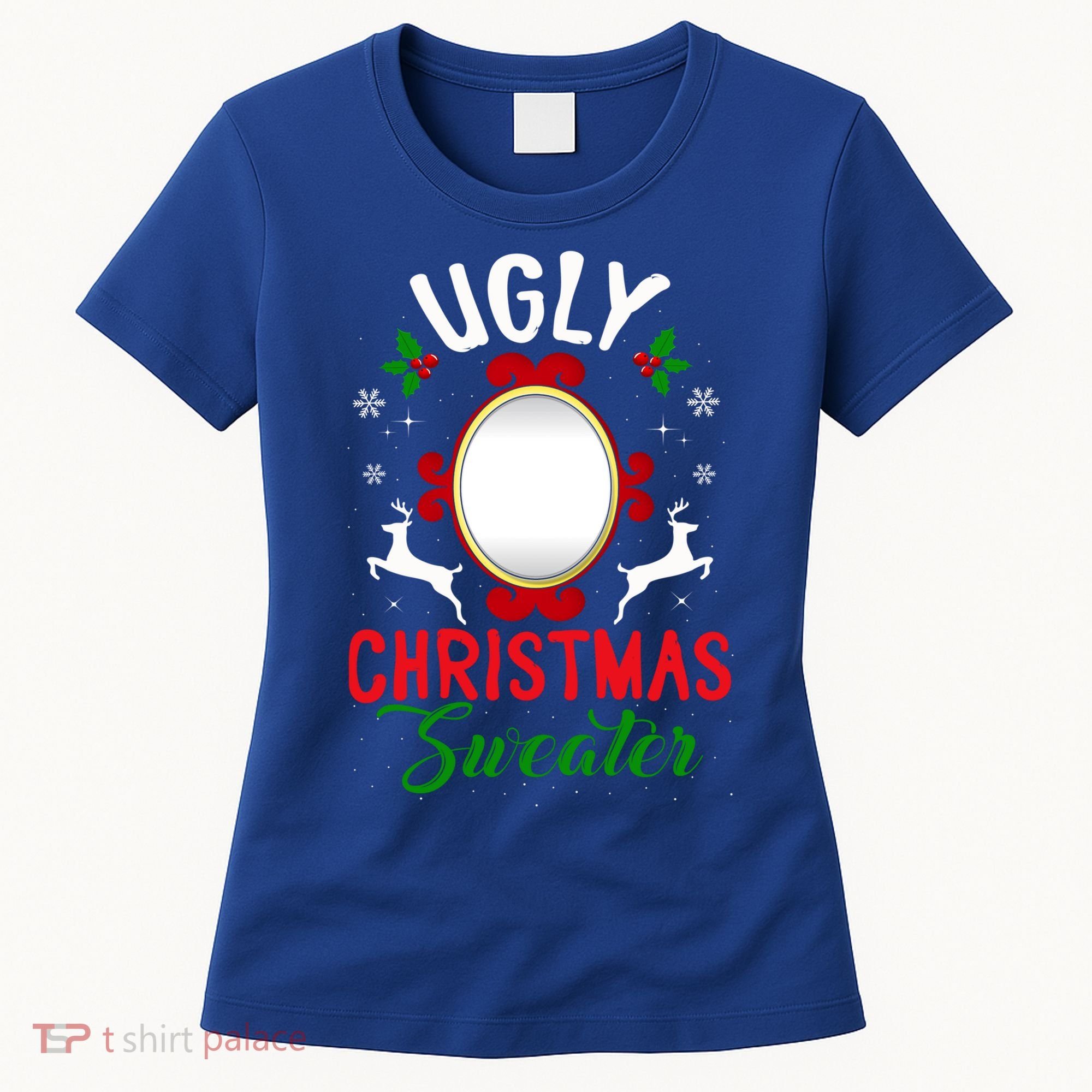 Funny Ugly Christmas Sweater With Mirror Gift Women's T-Shirt