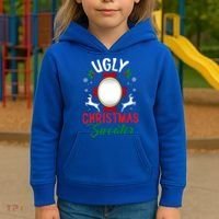 Funny Ugly Christmas Sweater With Mirror Gift Kids Hoodie thumb 3