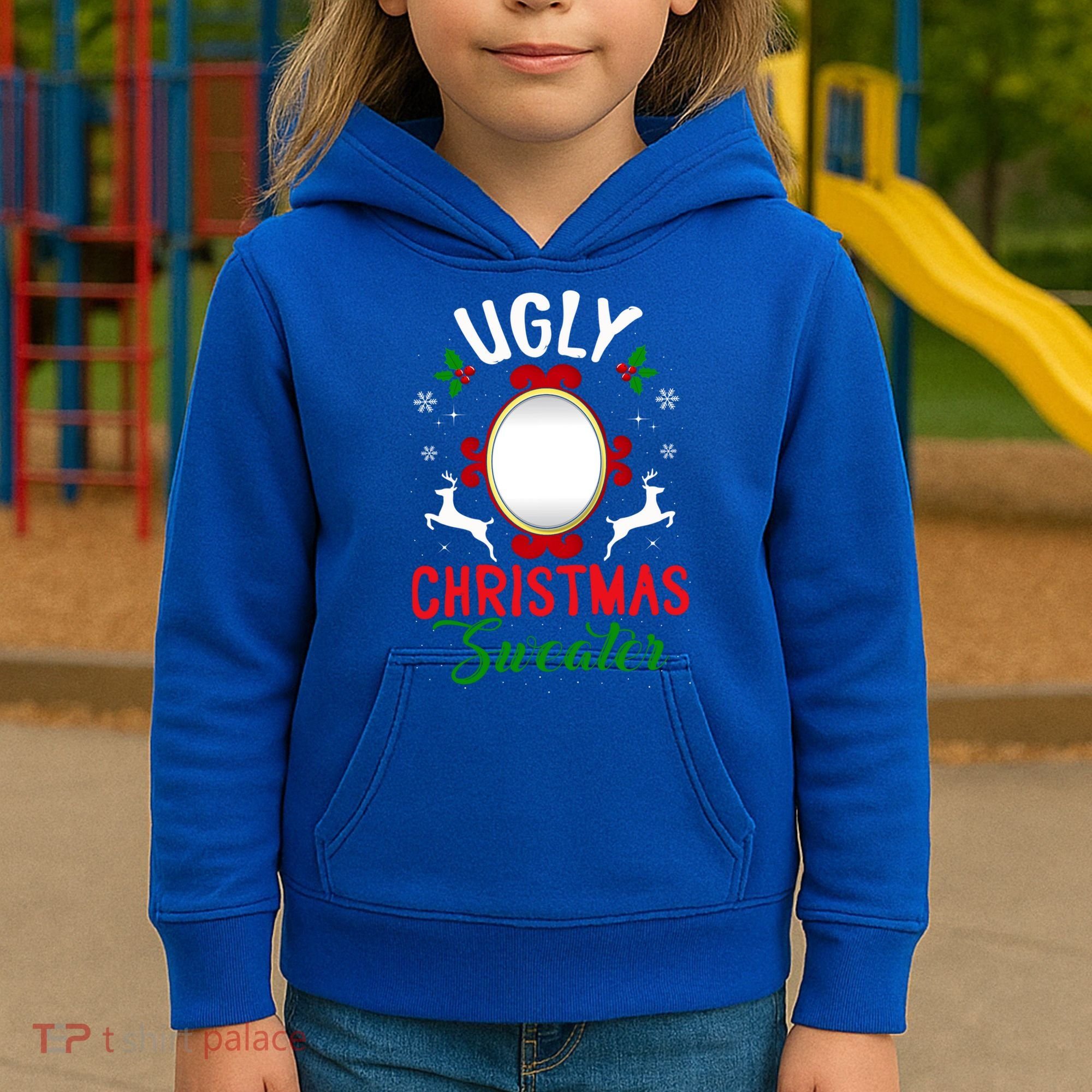 Funny Ugly Christmas Sweater With Mirror Gift Kids Hoodie