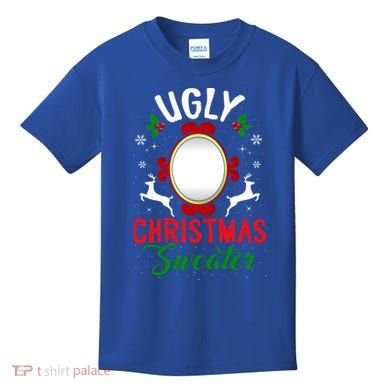 Funny Ugly Christmas Sweater With Mirror Gift Kids T-Shirt