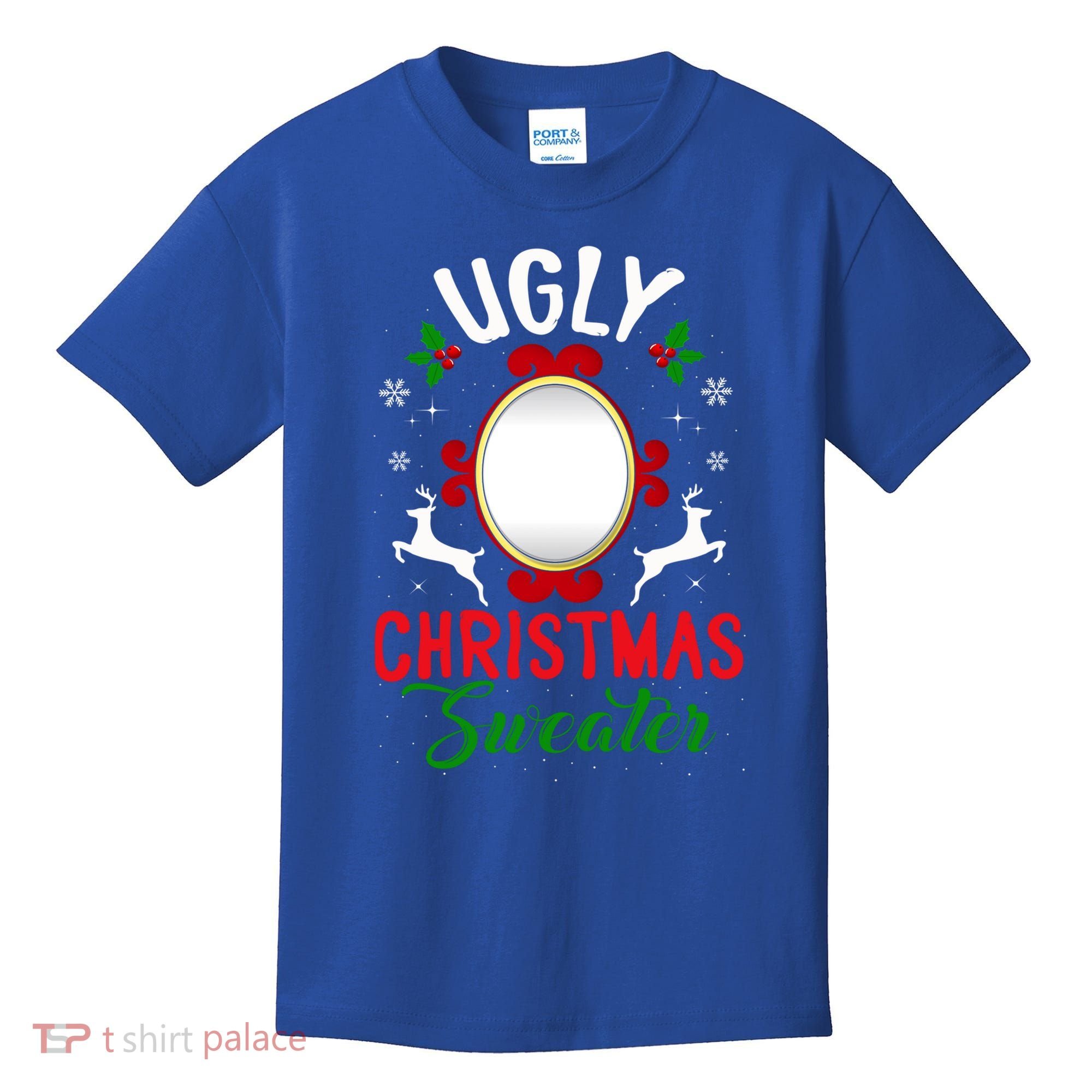 Funny Ugly Christmas Sweater With Mirror Gift Kids T-Shirt