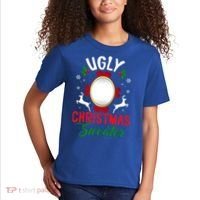 Funny Ugly Christmas Sweater With Mirror Gift Kids T-Shirt thumb 2