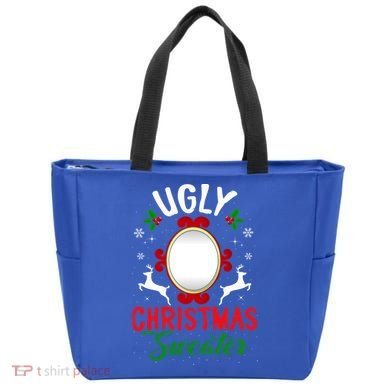 Funny Ugly Christmas Sweater With Mirror Gift Tote Bag