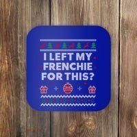 Frenchie Ugly Christmas Funny French Bulldog Dog Xmas Gift Coaster thumb 0