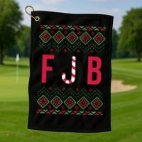 FJB Ugly Christmas Sweater Golf Towel thumb 1