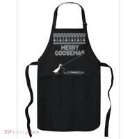 Funny Ugly Christmas Sweater Merry Goosemas Farm Life Apron thumb 0