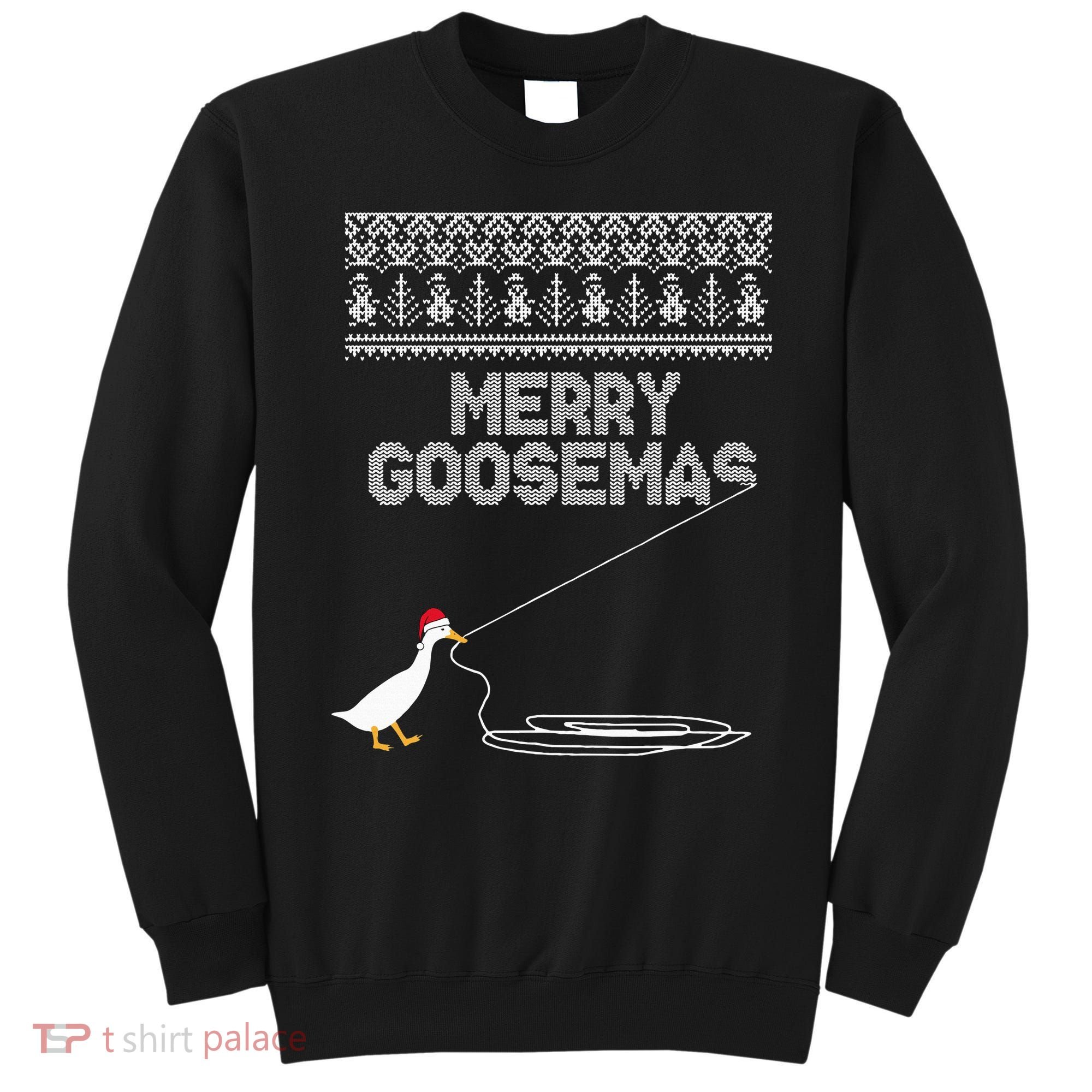 Funny Ugly Christmas Sweater Merry Goosemas Farm Life Sweatshirt