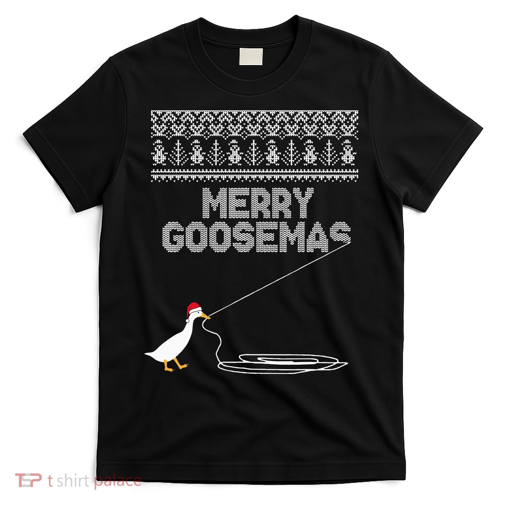 Funny Ugly Christmas Sweater Merry Goosemas Farm Life T-Shirt