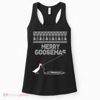 Funny Ugly Christmas Sweater Merry Goosemas Farm Life Women's Tank Top thumb 0