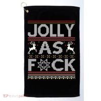 Funny Ugly Christmas Jolly As F Ck Xmas Party Gift Golf Towel thumb 0