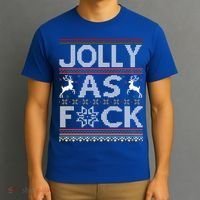 Funny Ugly Christmas Jolly As F Ck Xmas Party Gift T-Shirt thumb 3