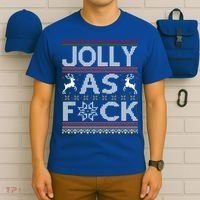 Funny Ugly Christmas Jolly As F Ck Xmas Party Gift T-Shirt thumb 6