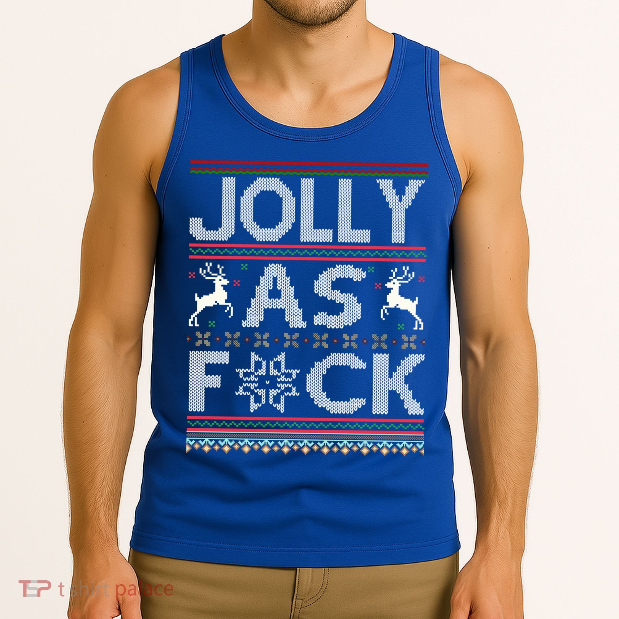 Funny Ugly Christmas Jolly As F Ck Xmas Party Gift Tank Top