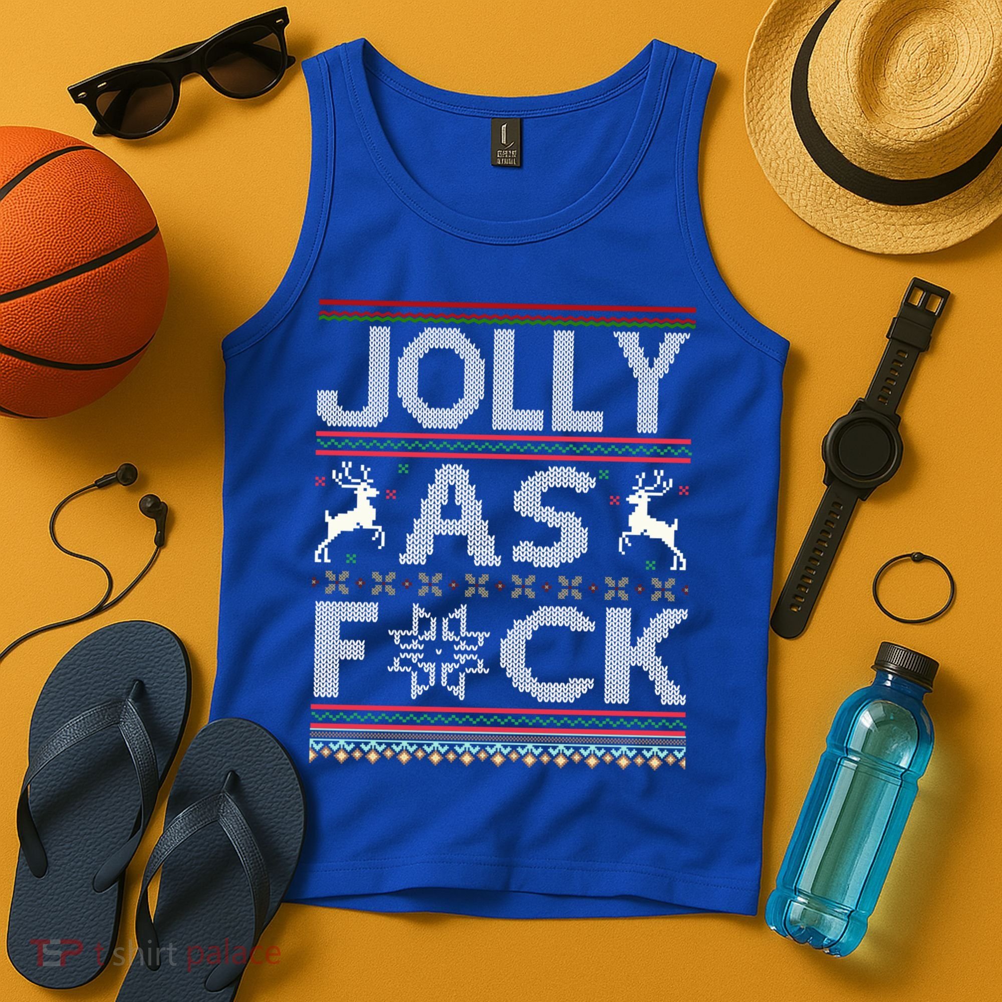Funny Ugly Christmas Jolly As F Ck Xmas Party Gift Tank Top