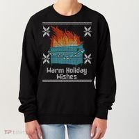 Funny Ugly Christmas Warm Holiday Wishes Dumpster Fire Gift Women's Sweatshirt thumb 0