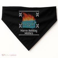 Funny Ugly Christmas Warm Holiday Wishes Dumpster Fire Gift USA-Made Doggie Bandana thumb 0