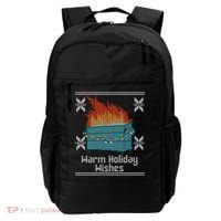 Funny Ugly Christmas Warm Holiday Wishes Dumpster Fire Gift Backpack thumb 0