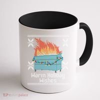 Funny Ugly Christmas Warm Holiday Wishes Dumpster Fire Gift Coffee Mug thumb 1