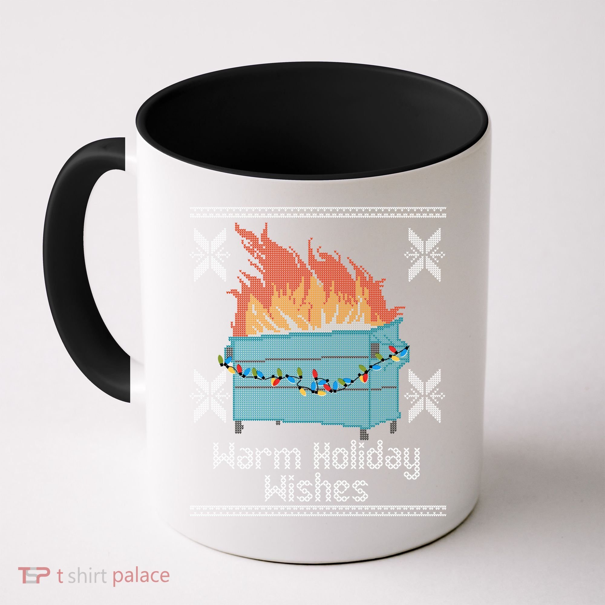 Funny Ugly Christmas Warm Holiday Wishes Dumpster Fire Gift Coffee Mug