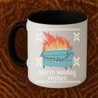 Funny Ugly Christmas Warm Holiday Wishes Dumpster Fire Gift Coffee Mug thumb 2