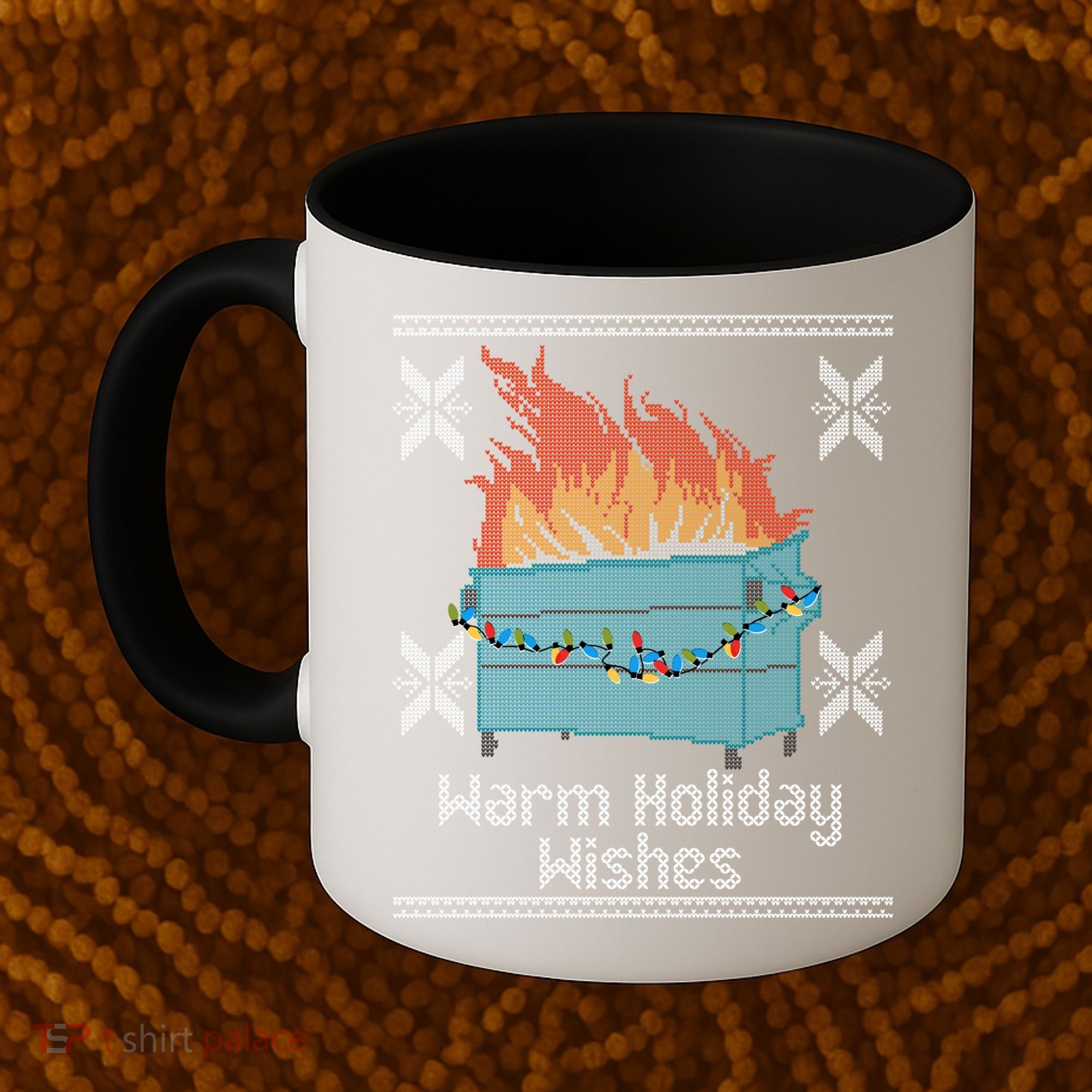Funny Ugly Christmas Warm Holiday Wishes Dumpster Fire Gift Coffee Mug