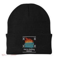 Funny Ugly Christmas Warm Holiday Wishes Dumpster Fire Gift Beanie thumb 0
