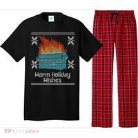 Funny Ugly Christmas Warm Holiday Wishes Dumpster Fire Gift Pajama Set thumb 0